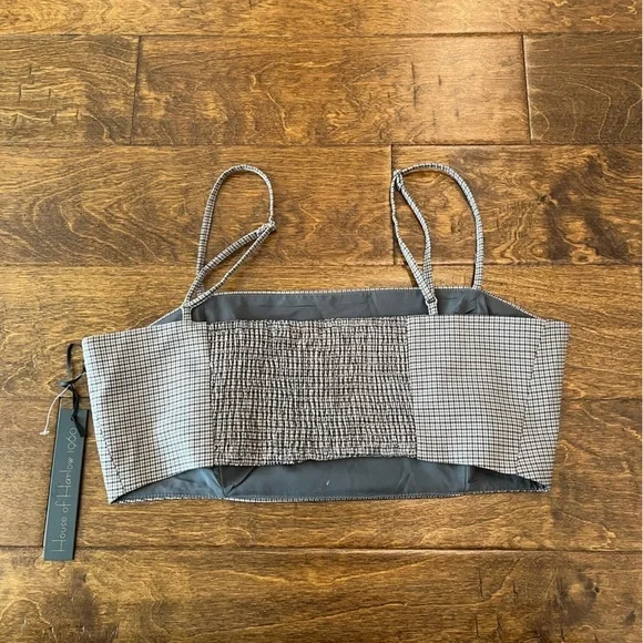 NWT House of Harlow 1960 Retro Brown Plaid Crop Top Size Medium - Picture 8 of 12